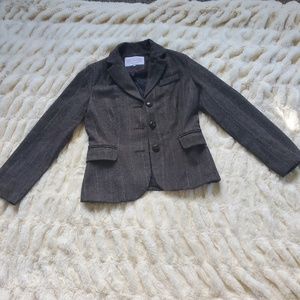 NWOT Pink Martini Women's Chic Lapel Collar Plaid 3-Button Wool Blend Blazer